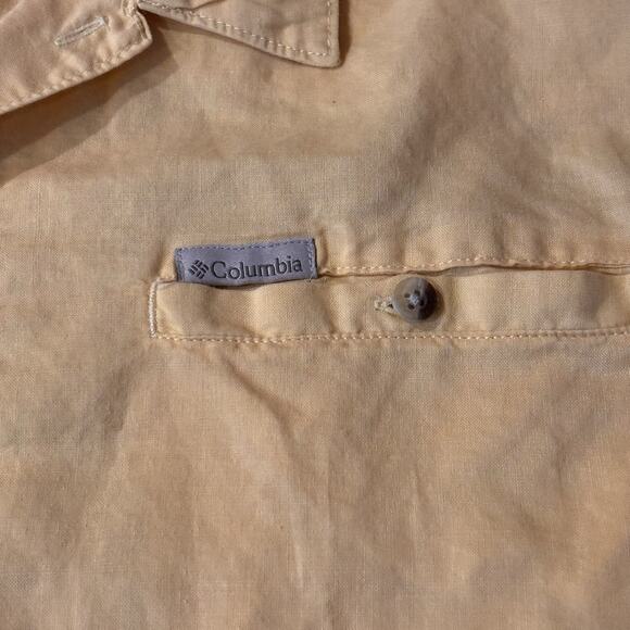Columbia Sportswear Yellow Short Sleeve Button Down Chest Pocket w/ Button XXL - Picture 5 of 6